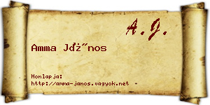 Amma János névjegykártya